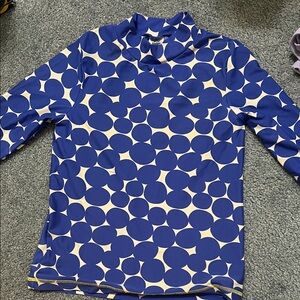 Boden Blue and White Kids Swim Rashguard